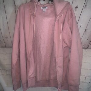 refuge Women's Light Pink Zip-Up Hooded Bomber Jacket